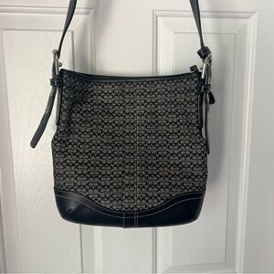 Coach handbag purse black and grey F10944